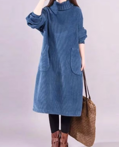 Variant image for Damen Winterkleid Langarm Hoher Kragen Fleece Plusgröße-6