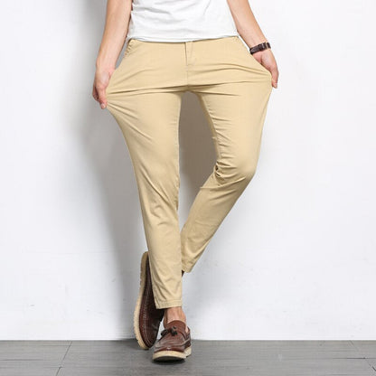 Damen-Hose, schmale Passform, Stretch-Baumwolle-5