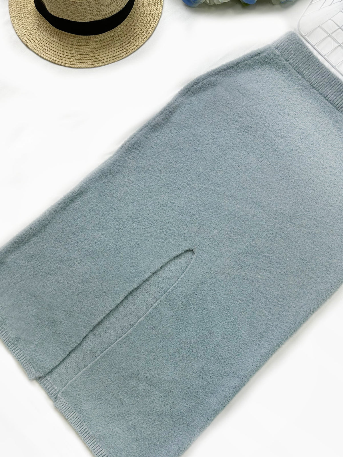 Damenpullover klassisch hellblau weiche Fasermischung-5