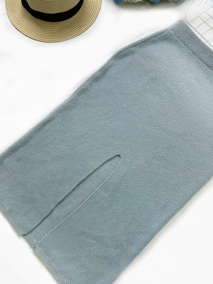 Damenpullover klassisch hellblau weiche Fasermischung-5