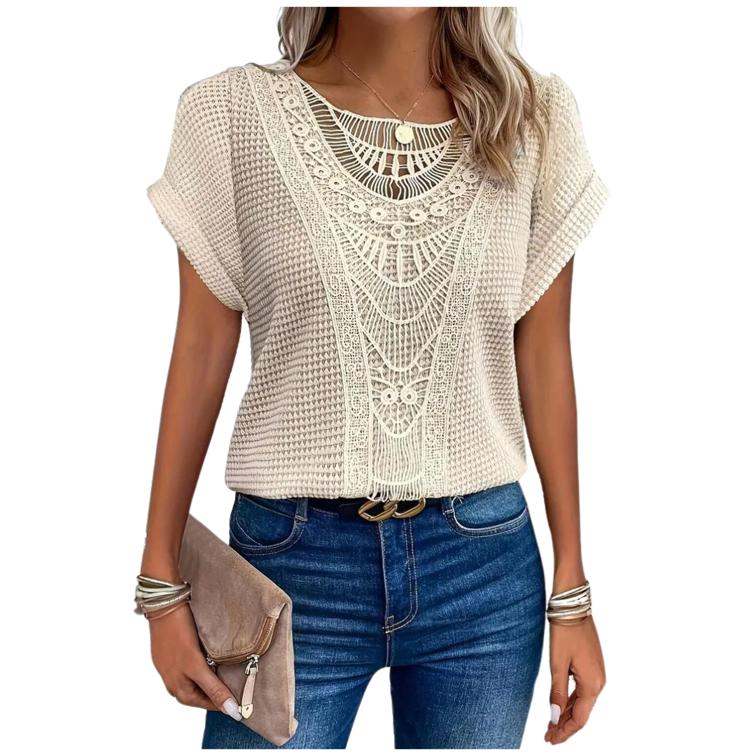 Damen-T-Shirt, kurzärmeliges Casual, Polyester-1