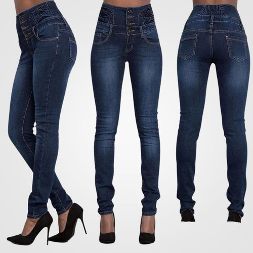 Damen-Jeans High Waist Slim Fit Denim-1