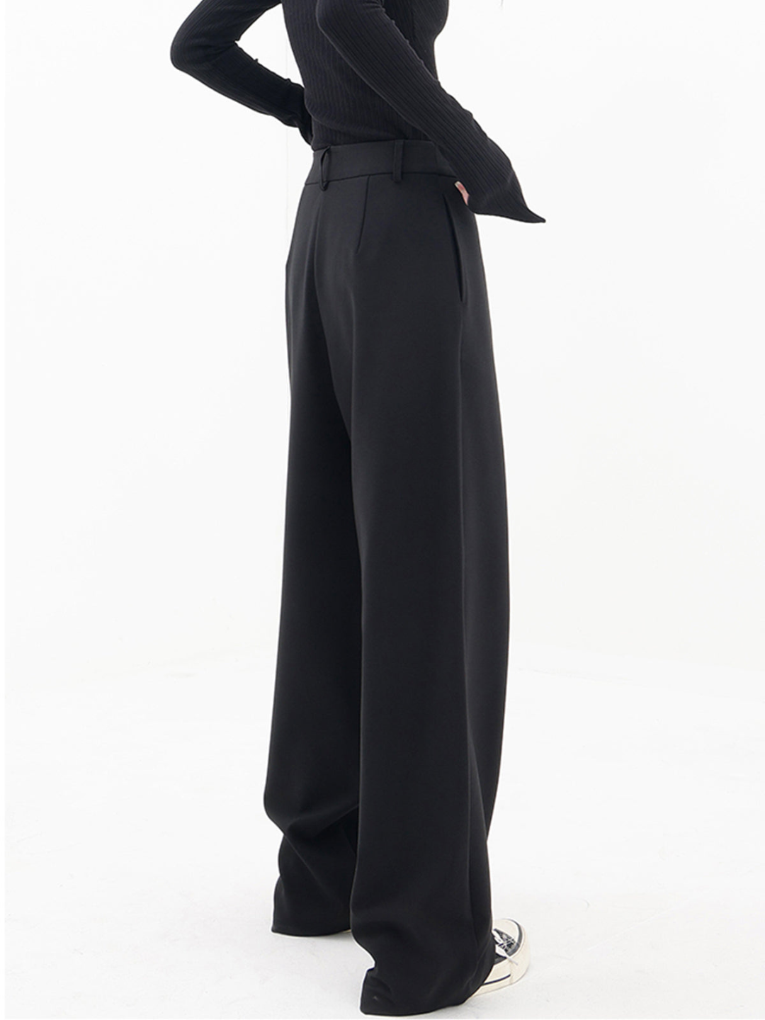 Asymmetrische Baggy-Hosen für Damen aus Stretchmaterial – lockere Passform für Alltag und Fest 6