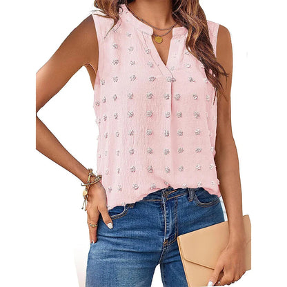 Damen-Top, ärmellose elegante Baumwolle-5