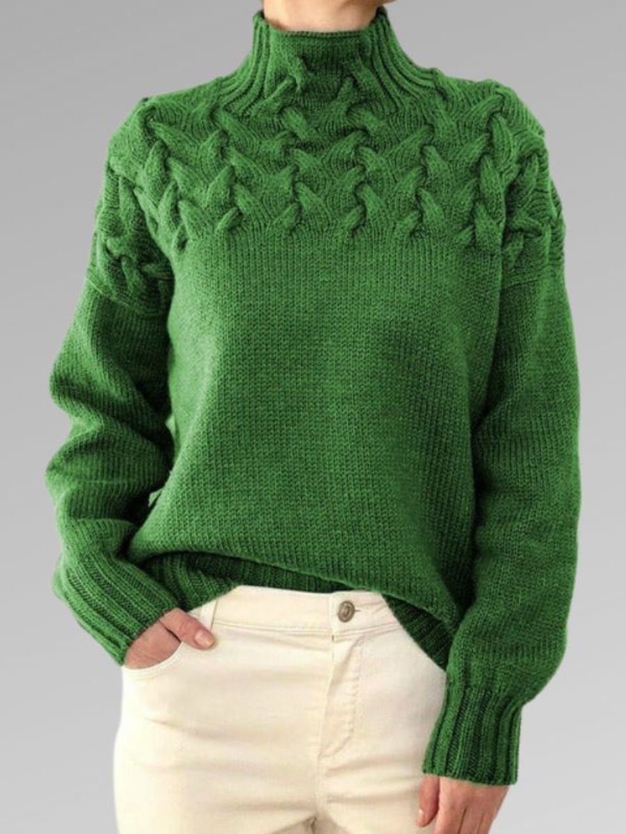 Damen-Zopf-Strickpullover, aus Wolle und Acryl-5