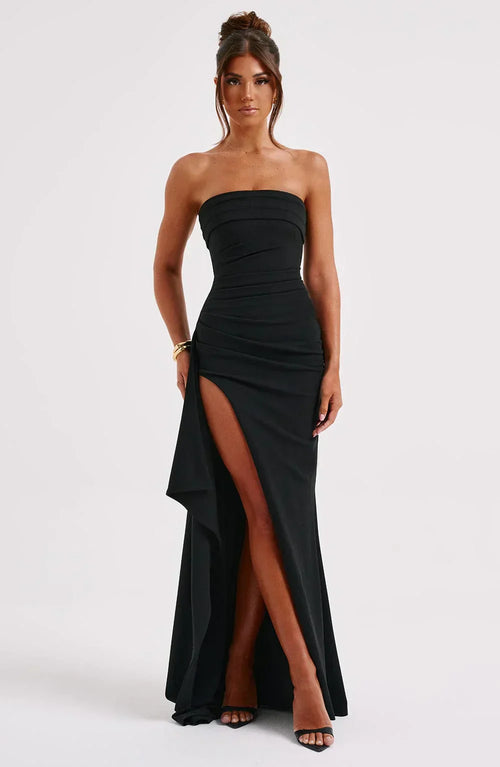 Damen-Kleid, Schlitz, elegante Silhouette, atmungsaktives Material-1