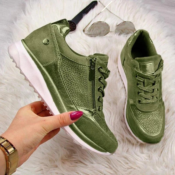 Damen-Sneakers, orthopädisches Zip-up, stilvolles Design, Synthetikmaterial-4