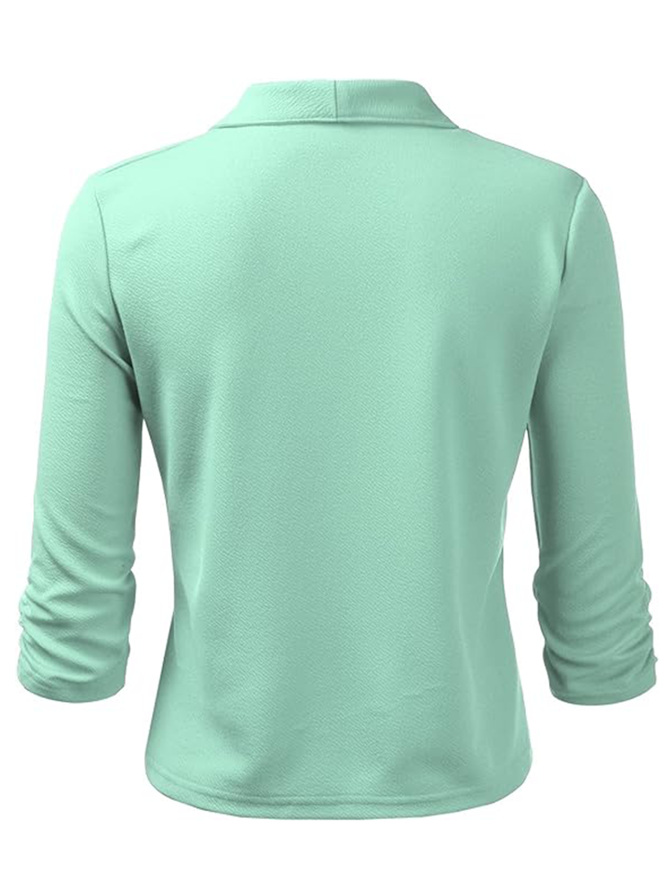 Damen-Mantel Offene Front Schlicht Hochwertiges Material-2