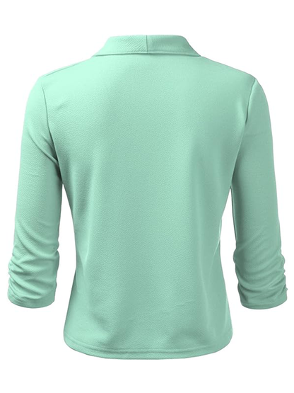 Damen-Mantel Offene Front Schlicht Hochwertiges Material-2