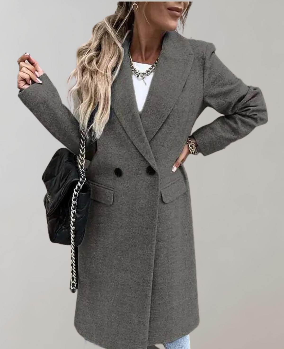 Langer Wintermantel Damen Elegantes Design Hochwertiges Material 8