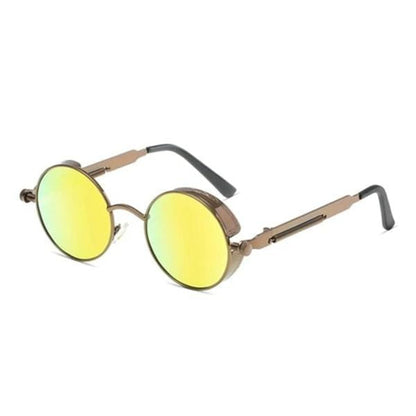 Herren-Sonnenbrille, Steampunk, mit polarisierten Gläsern, aus Metall, Kunststoff 15