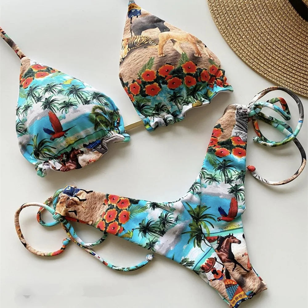 Damen Bikini Trendiges Nylon Spandex 4
