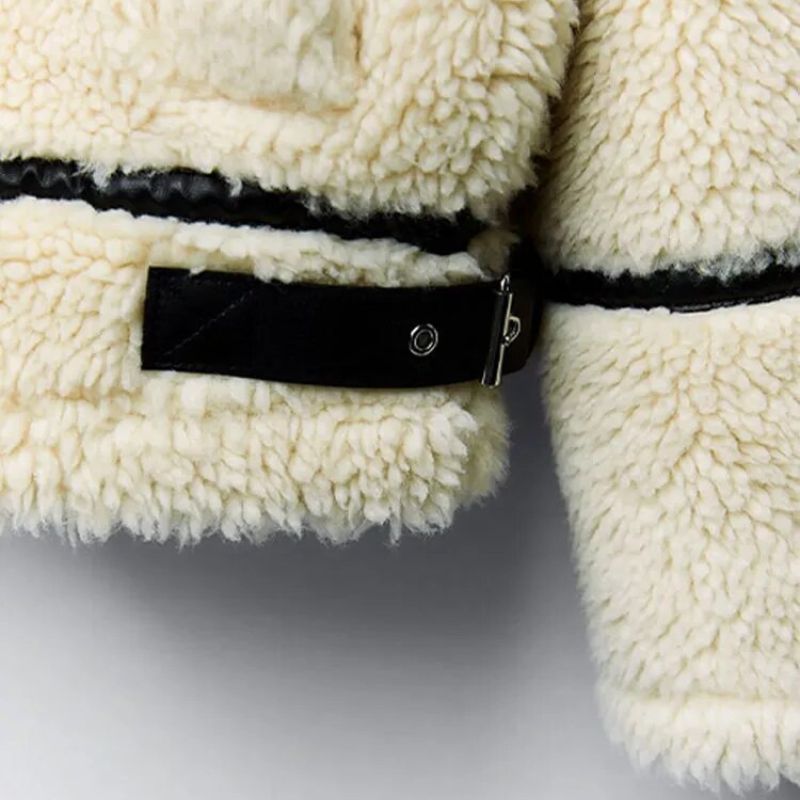 Damen-Teddyjacke, lang, Fleece, elegant, wärmend-4