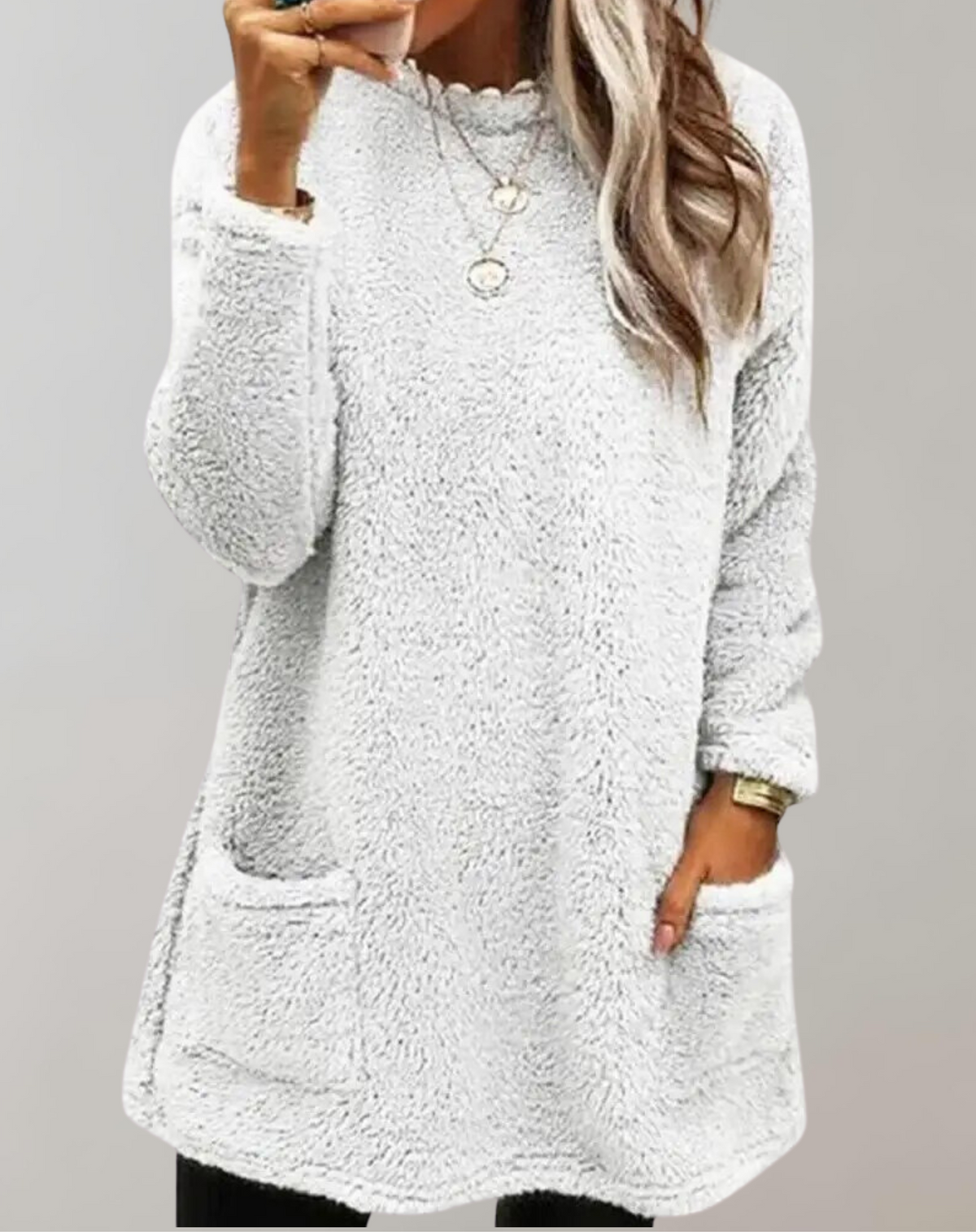 Variantenbild für Damenpullover, lässig, aus Plüsch, 100% Polyester-5