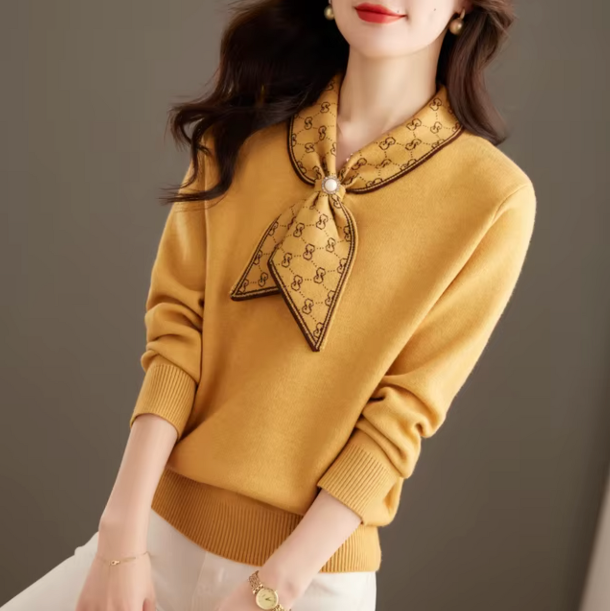 Damen-Strickpullover, chunky, weich, lässige Passform, hochwertige Faser-3