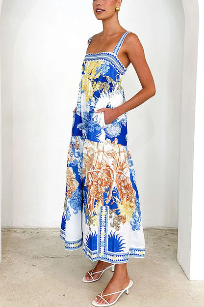 Damen-Maxikleid, mit Seitenschlitz und Taschen, aus Baumwolle und Polyester-4