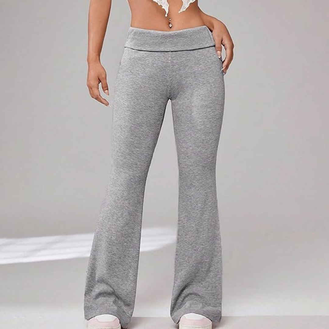 Variant image for Damen-Flare-Hose, faltbar, Taillenband, weiche elastische Mischung-4