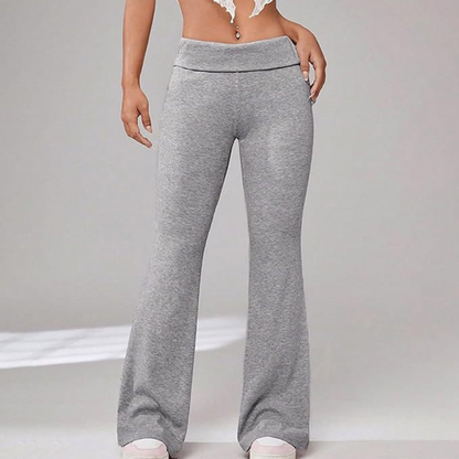 Variant image for Damen-Flare-Hose, faltbar, Taillenband, weiche elastische Mischung-4