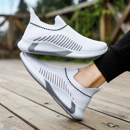 Herren-Sneakers, sportlich, Slip-On, gestricktes Obermaterial, Material-1