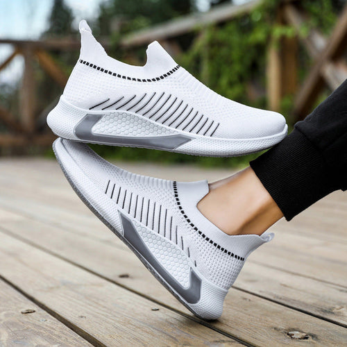 Herren-Sneakers, sportlich, Slip-On, gestricktes Obermaterial, Material-1