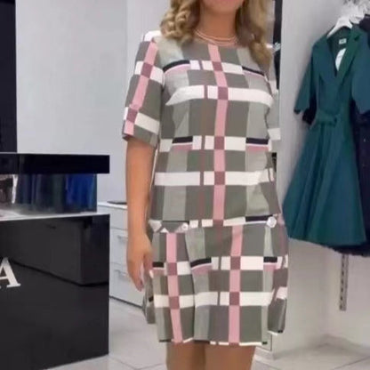 Damenkleid 3D-Effekt Lässig Polyester Schöne Damenkleider-2
