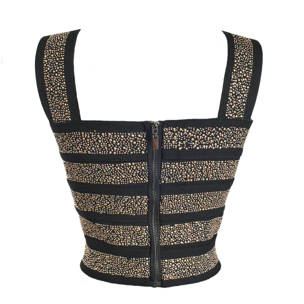 Damen-Crop-Top, Streetwear, Acetat, Polyester, Spandex 2