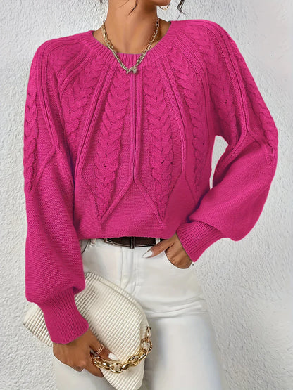 Variant image for Damen-Zopf-Strickpullover, casual Acryl, elegant-57