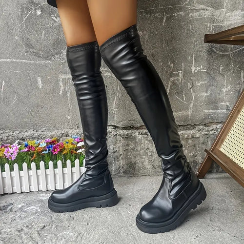Damen Wasserdichte Stiefel Plateau Wollfutter Komfort-1