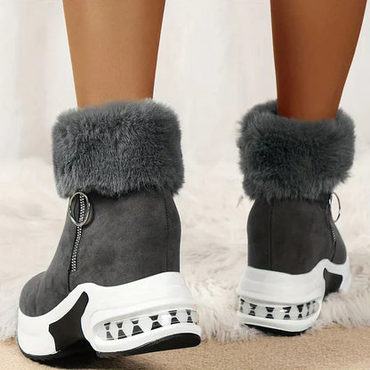 Damen-Keilstiefel, mit Kunstfell, lederähnliches Material-5