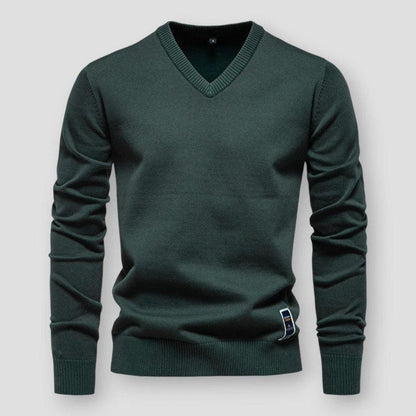 Herrenpullover, V-Ausschnitt, weicher Wollmix, moderne Passform-4