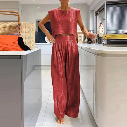 Variant image for Damen-Set, Top und Hose glänzendes Material-8