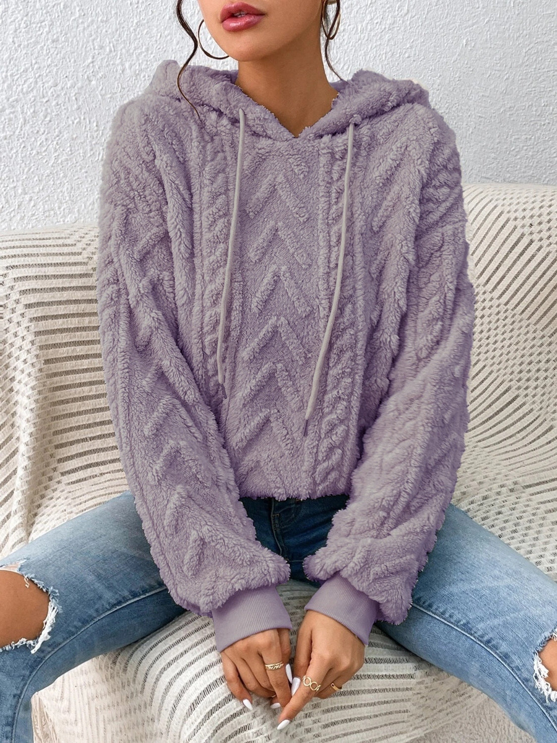 Damen-Hoodie, lässig, Design, weiche Stoffmischung-4