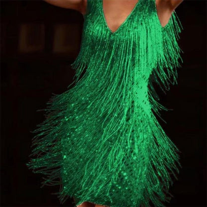 Variant image for Damen-Slipkleid, V-Ausschnitt, luxuriös, Polyester, Elasthan-49