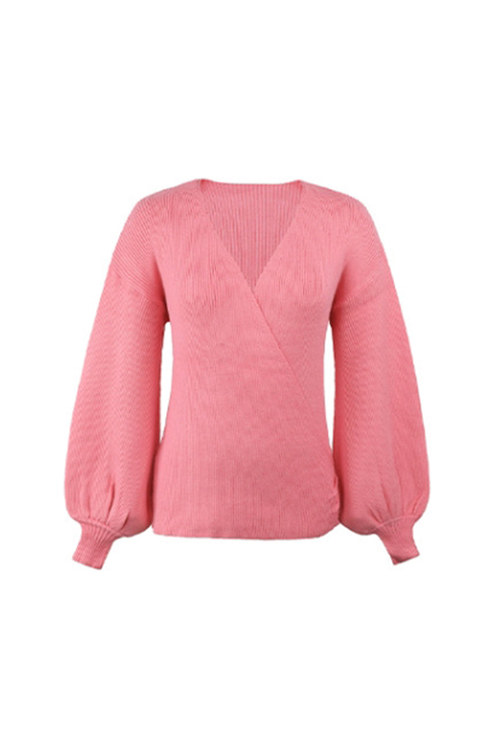 Damen-Strickpullover, langarm, V-Ausschnitt, Polyester-6