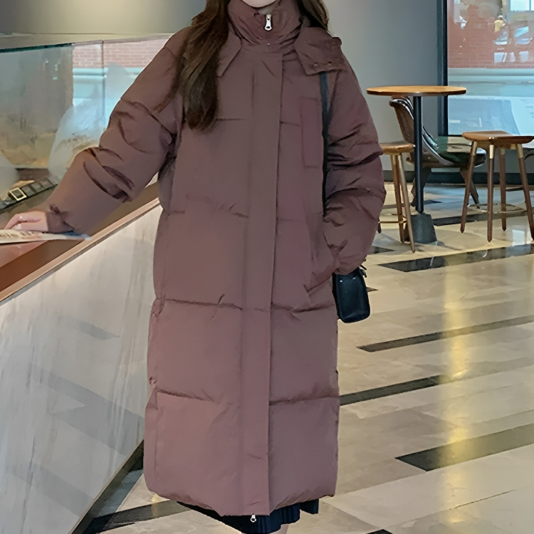 Damen Wintermantel Puffer-Daunen Lange Ärmel-2