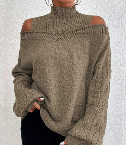 Damen Schulterfreies Top Trendig Baumwollmix Loose Fit-1