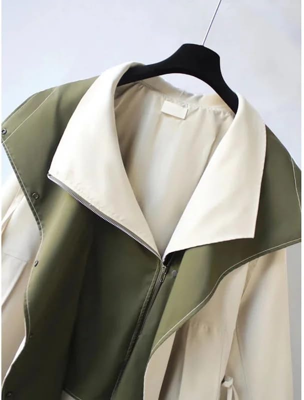 Mantel für Damen, asymmetrisches Design, wasserabweisend, bequeme Passform, synthetisches Material, Größen XS-XL 4