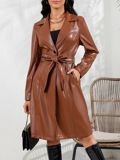 Damen-Lederjacke, elegant, PU 2