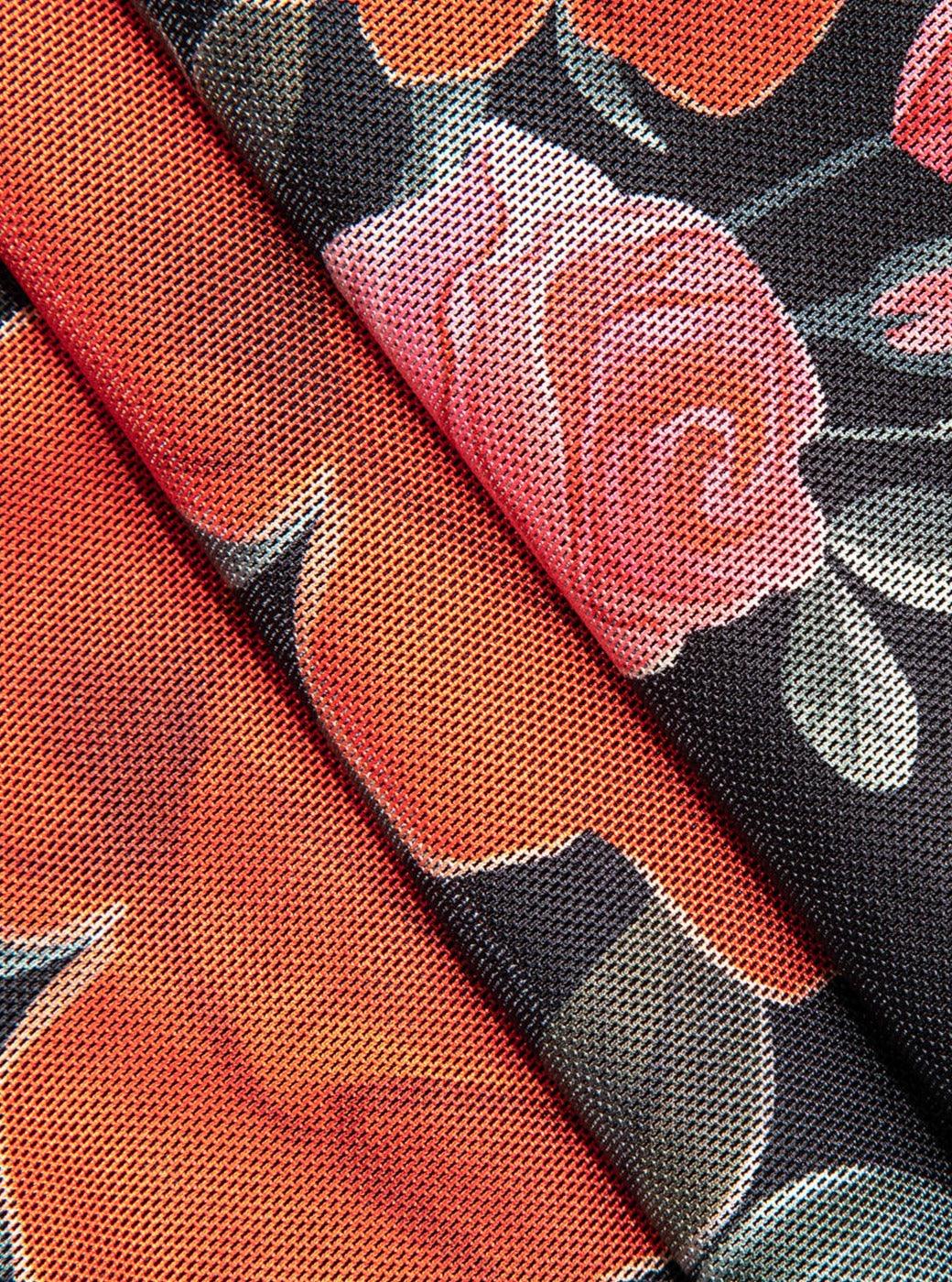 Damen-Maxikleid, geblümt Satin, lange Ärmel-5