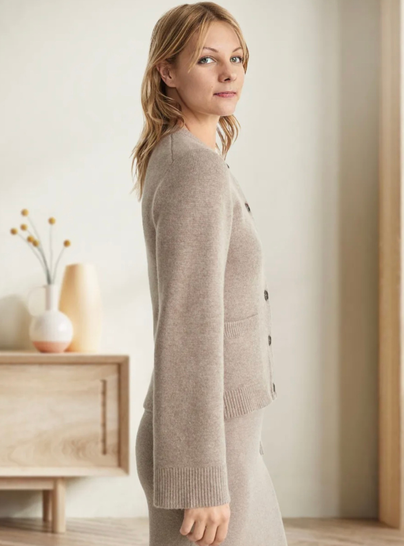 Damen-Cardigan, mit Knopfverschluss, weicher Stoff-2