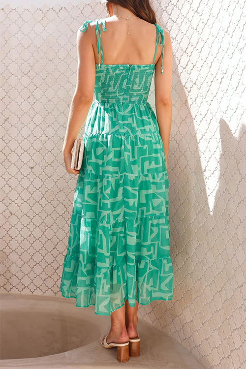 Damenkleid Midi mit Einfassung und Print Baumwolle Polyester-2