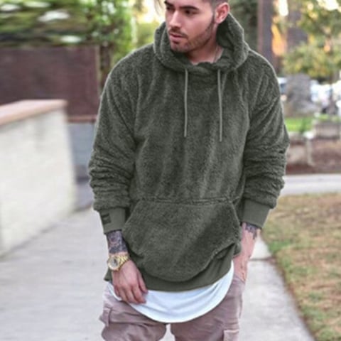 Isolierendes Winter-Hoodie für Herren aus Polyester – Loose Fit mit großzügigem Kapuzendesign für kalte Tage 2