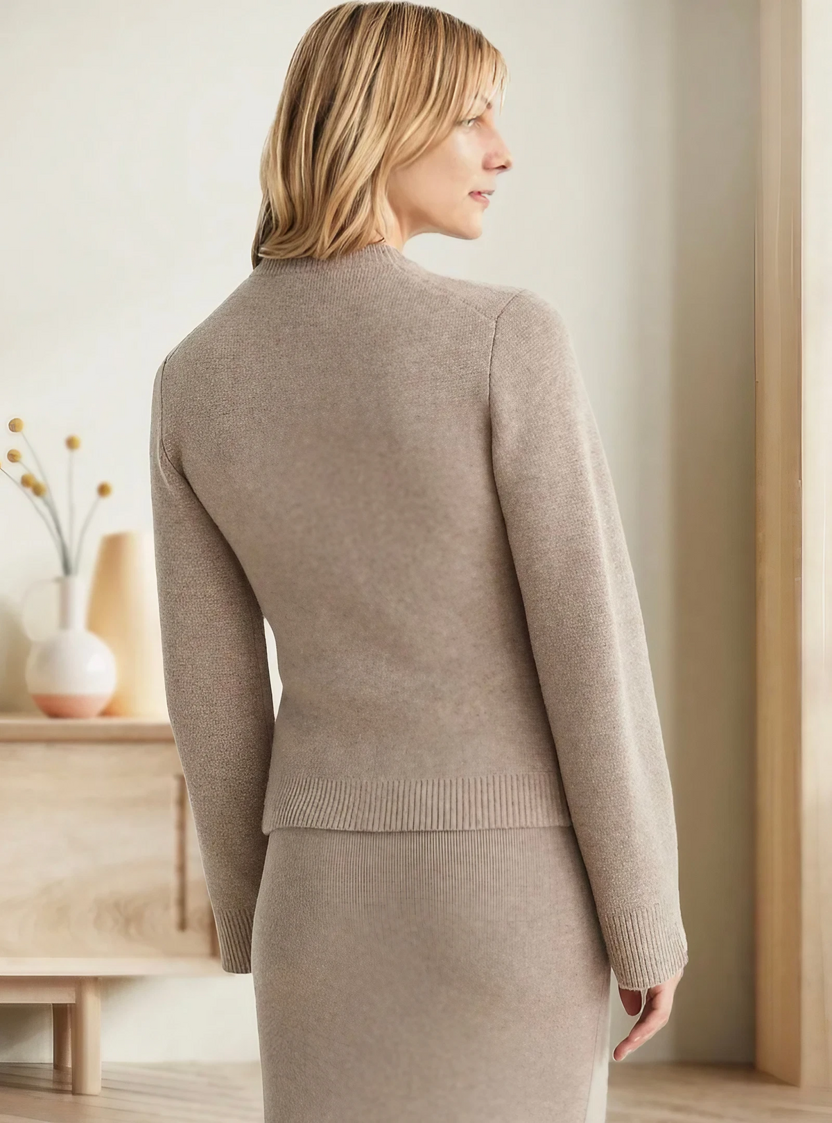 Damen-Cardigan, mit Knopfverschluss, weicher Stoff-3