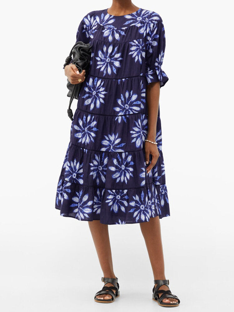 Variant image for Damen-Midikleid, gemustertes Polyester-17