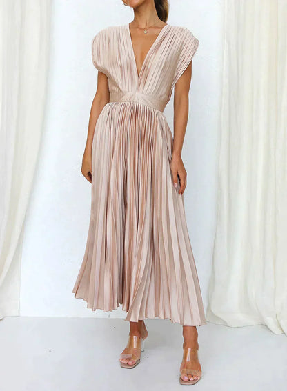 Maxikleid Damen Ärmellos Leichtes Material Elegante Silhouette-2