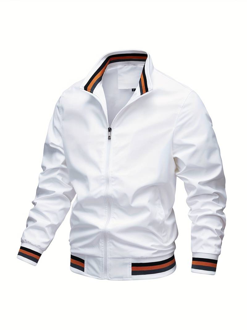Herren-Bomber, gestreiftes Polyester, für Herbst und Frühling-2