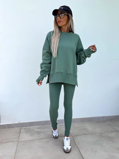 Lässiges Damen-Winter-Set mit langen Ärmeln – strapazierfähiges Polyester, modernes Design für kalte Tage 10