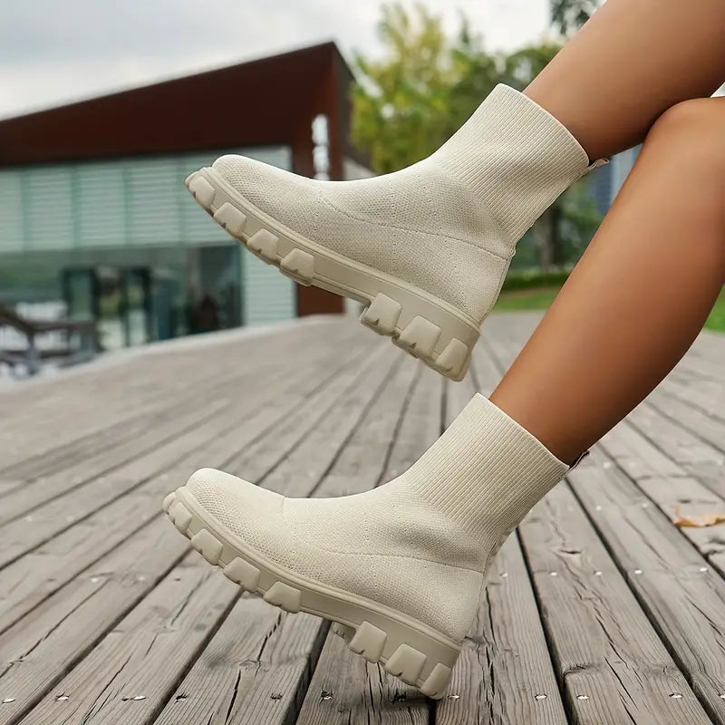 Gefütterte Damen-Winterstiefel, bequemes Design, weich, Kunstleder-2