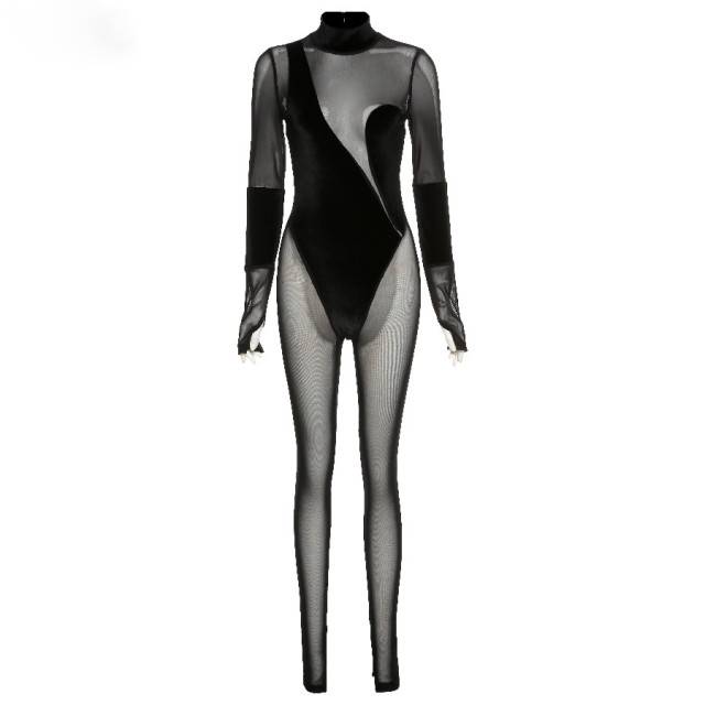 Variant image for Damen-Overall, transparent, Patchwork, Polyester, Spandex-1