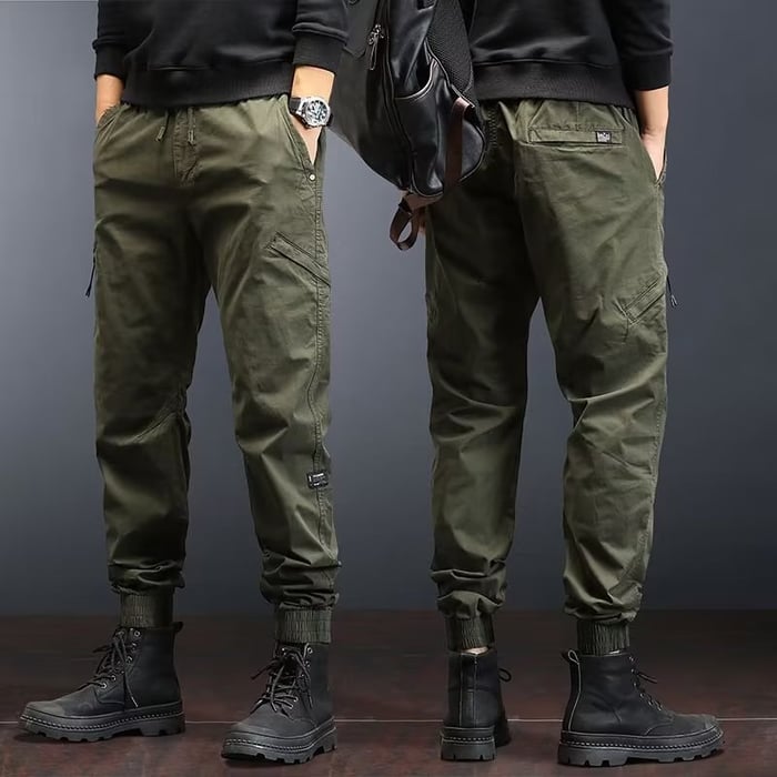 Herren-Freizeithosen Retro Multi-Pocket 100% Baumwolle-3